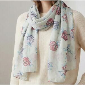 New Nordstrom 14th & Union Scarf Red White Blue Pink 27" x 50"